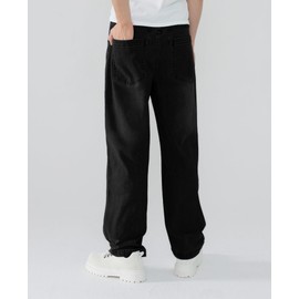 Susclude Baggy Jeans Men Relaxed Fit Stretch Jeans Mens Y2k Vinetage Wide Leg Casual Denim Pants Hip Pop Trousers for Men Black