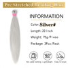 MEZIRU 3Pcs/Packs Braiding Hair Pre Stretched 20 Inch Yaki Straight