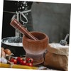 SHOWERORO 1set Wooden Garlic Pestle and Grinding Bowl Manual Crushing