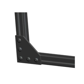 Befenybay 4PCS/Set Corner Bracket Plate with 20PCS M5x8mm Screws and 20PCS M5 T Nuts, 5-Hole Tee Outside Joining Plate for 2020 Series Aluminum Profile 3D Printer Frame (Black L-4 with Screw)