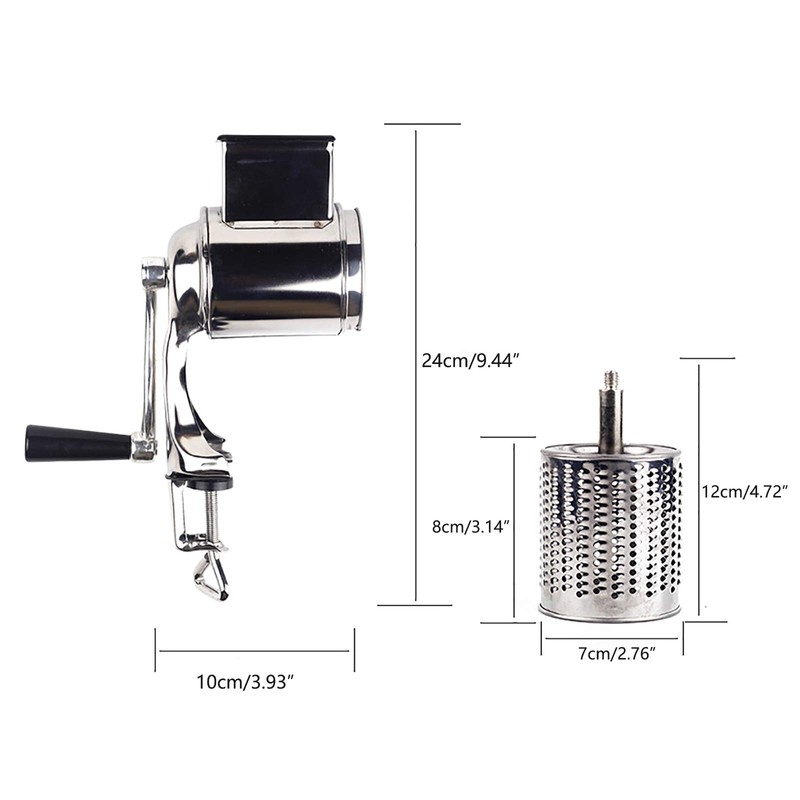 Manual Potato Grater, Stainless Steel Vegetable Slicer, Manual Drum Cutter,