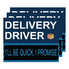 Dakchor Delivery Driver Car Magnets, I'll be Quick I Promise 20x25cm Vehicle Sign Blue 3 Pack