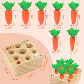 Wooden Toy from 1 Year | Baby Motor Skills Montessori Toy Wooden Puzzle Carrot Harvest Educational Toy Wooden Toddler Toy Sorting Game Gifts for Children Toddler