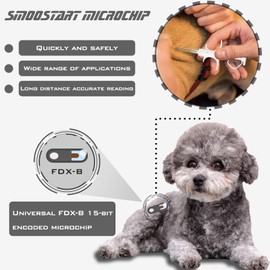 Smoostart 20 Pack 1.25x7mm Universal Standard Microchip, ISO11784/85 FDX-B Pet ID Tags, 15 Bit Microchip for Dogs, Cats, Pigs