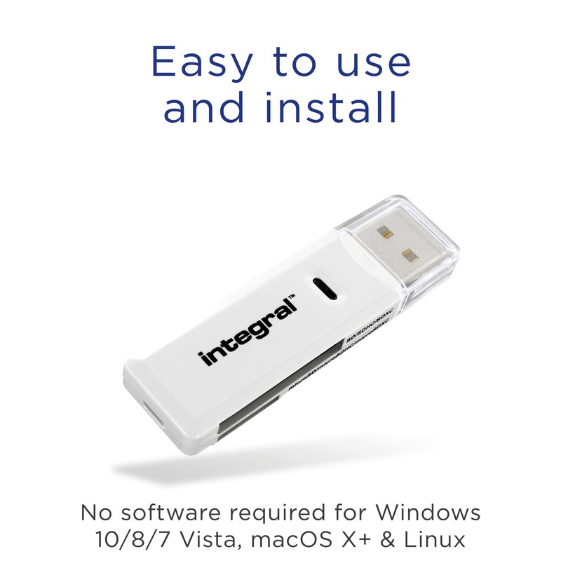 Integral Dual-Slot Micro SD & SD USB2.0 Memory Card Reader