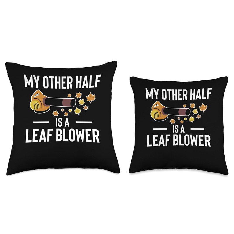 My Other Half Is A Leaf Blower Autumn Throw Pillow