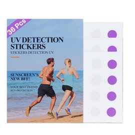 VRAIKO 36pcs UV Stickers for Sunscreen | UV Detection Stickers Sunscreen Patches | Sun Protection Reminder | Know When to Reapply and Prevent Sunburn