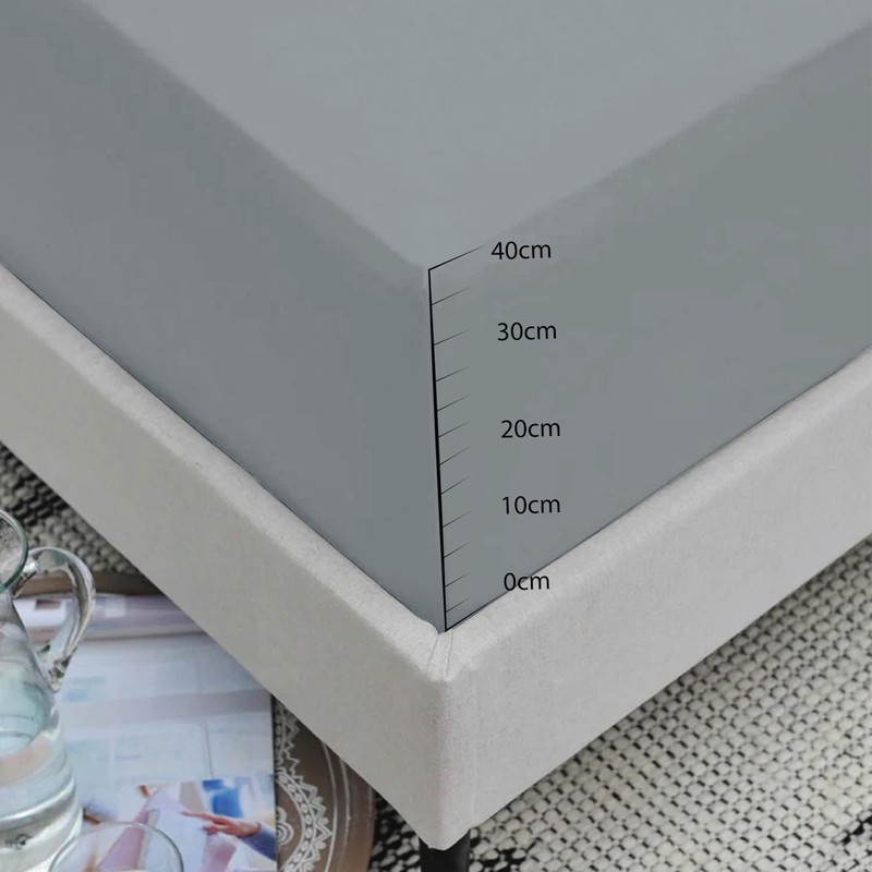 Ev Dekor Single Fitted Sheet Soft 100% Microfiber 40cm extra