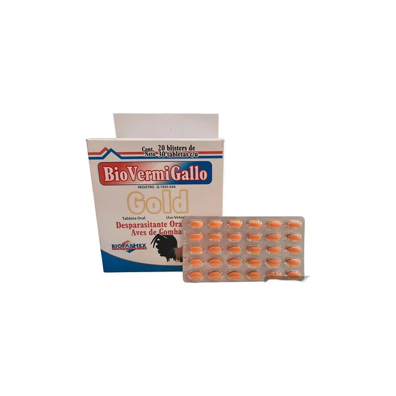 Alimento Biovermi Gallo Gold Desparasitante Gallos Blister30
