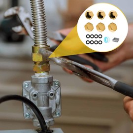 6PCS 3/8" Brass Blanking Cap Set, Female Hex Stop Caps, No-Leak Plumbing Fittings for Washing Machine, Radiator Valve, Tap or Faucet