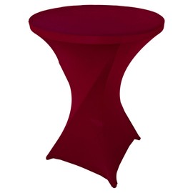 Goldstream Point Burgundy 32 Inch Round x 43 Inch Tall Spandex Cocktail Tablecloth Folding Cover Stretch