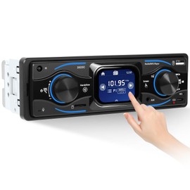 CAMECHO 1 DIN 2.17 Inch Smart Touch HD Screen Car Radio Bluetooth Handsfree Digital Media Player with 7-Colour Backlight FM Radio Car MP3 Player USB Charging/Type-C/AUX-IN + Remote Control