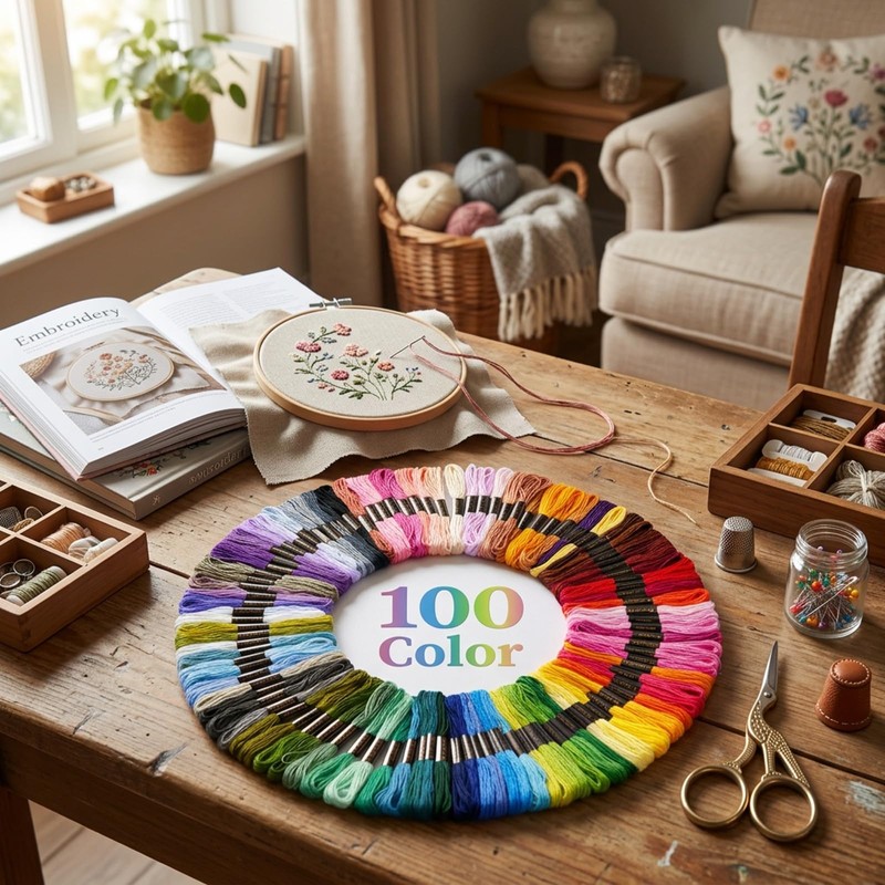 100 Colours Embroidery Threads for Cross Stitch 8m