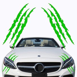 VICDUEKG Monster Claw Sticker, Pack of 2 Eyebrow Headlight Stickers, Car Waterproof Vinyl Decals, Car Sticker, Decoration, Monster Claw Car Sticker, Aesthetic Sticker (Green)