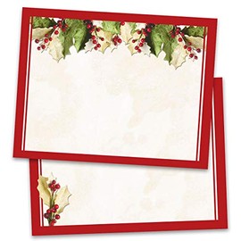 PaperDirect Holly Christmas Postcards, Standard Size, 100 Count