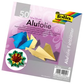 Global Art Folia Aluminum Origami Paper, 6 by 6-Inch, 50-Pack