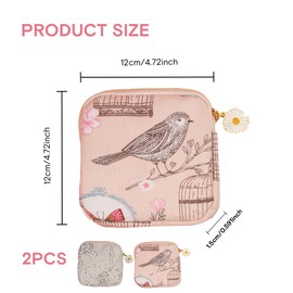 2PCS Sanitary Pad Storage Bag Fashionable Convenient Compact First Period Kit for Girls Easy to Carry Multifunctional Sanitary Bags for Women Teen Girls School Travel Feminine Product