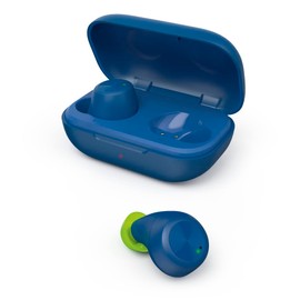 Hama Bluetooth Kopfhörer Spirit Chop (In Ear Kopfhörer mit Mikrofon, True Wireless Earbuds mit Ladestation, IPX 4, Laufzeit 16h, kabellose Kopfhörer mit Sprachsteuerung, Siri, Google) blau