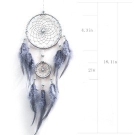 Dream Catcher Bedroom Decor,DEECAS Handmade Feather Woven Wall Hanging Boho Macrame Craft for Kids Room Teen Girls Home Decor Pruple 2pc