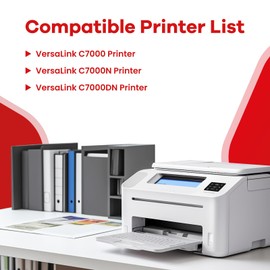VersaLink C7000 High Capacity Toner Cartridges 106R03757 106R03758 106R03759 106R03760 Toner Replacement for Xerox VersaLink C7000 C7000DN C7000N Printer Ink 4-Pack (Black Cyan Magenta Yellow)