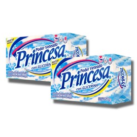 JABÓN AZUL VETEADO PRINCESA CON GLICERINA 350G, PAQUETE DE 2 UNIDADES, Total 700g