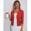 a.Jesdani Shrugs for Women Lightweight 3/4 Sleeve Open Front Red