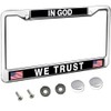 in God We Trust Christ License Plate Holder Stainless Steel