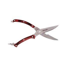 Ergo Chef Crimson Series Heavy Duty Poultry Shears - Premium German Stainless Steel, G10 Handles, Spring Loaded, Safety Lock - Perfect for Chicken, Meat, Fish, Vegetables & Herbs