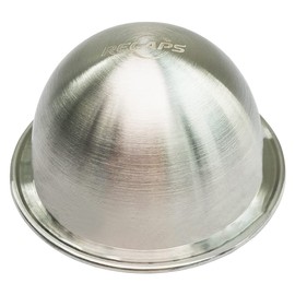 RECAPS Only 1 Stainless Steel Refillable Filter Reusable Pod Compatible with Vertuoline Coffee Makers BUT Not All 230ml (Only 1 Pod, Aluminum Seals Lids excluded)