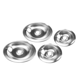 Stainless Steel Reflector Bowls Universal Drip Pan Kits Gas Stove Burner Rings for Frigidaire Kenmore(4 Pack)