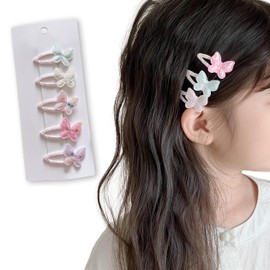 Fesanla Children's Mini Hair Clip, Small, Hair Ornament, Set of 5, Glitter, Glitter, Cute, Hair Accessory, Bangs, Clip, Hair Clip, School Entrance Ceremonies, Graduation Ceremonies, Recitals (Butterfly Type)