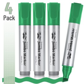 Mr. Pen- Jumbo Permanent Markers, 4 Pack, Green, Chisel Tip, Large, Huge Poster Markers