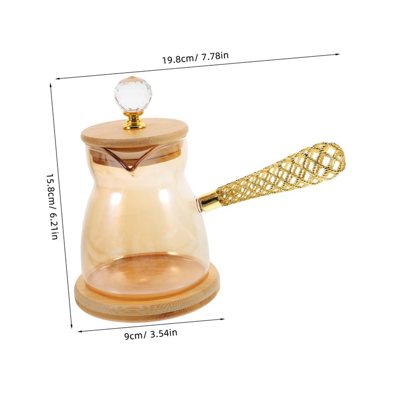 Ipetboom Insulated Borosilicate Glass Coffee Kettle with Side Handle Elegant
