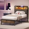 Welzona Twin Bed Frames, Metal Bed Frames with Charging Station,