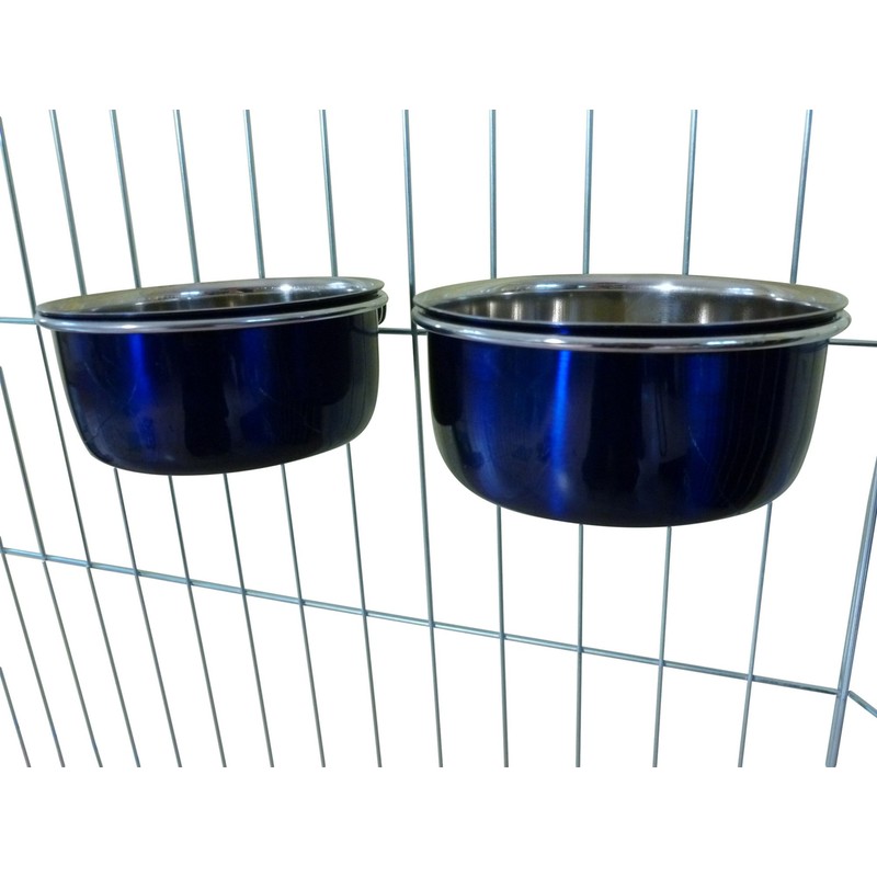 Ellie-Bo Pair of Dog Bowls For Crates, Cages or Pens