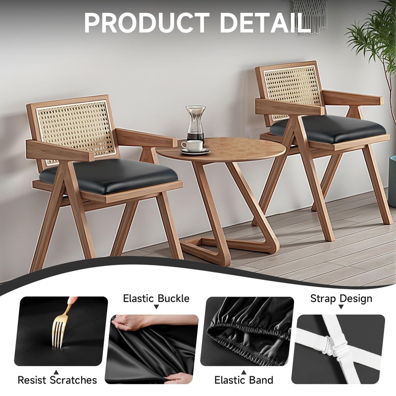 WENZMOC PU Leather Seat Covers for Dining Chairs, 6 Pack