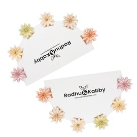 Radhu & Kabby Mini Clutchers for Women | Flower Mini Claw Clips | Hair Clips with Multicolor Floral Design | Hair Accessories for Girls | Festive Hair Clips | 12-Piece Set