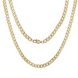 HSWYFCJY Men's Gold Armoured Chain Necklace, Men's Cuban Stainless Steel Chain,Cuban Chain Necklace for Men, Width 6MM, 20inch