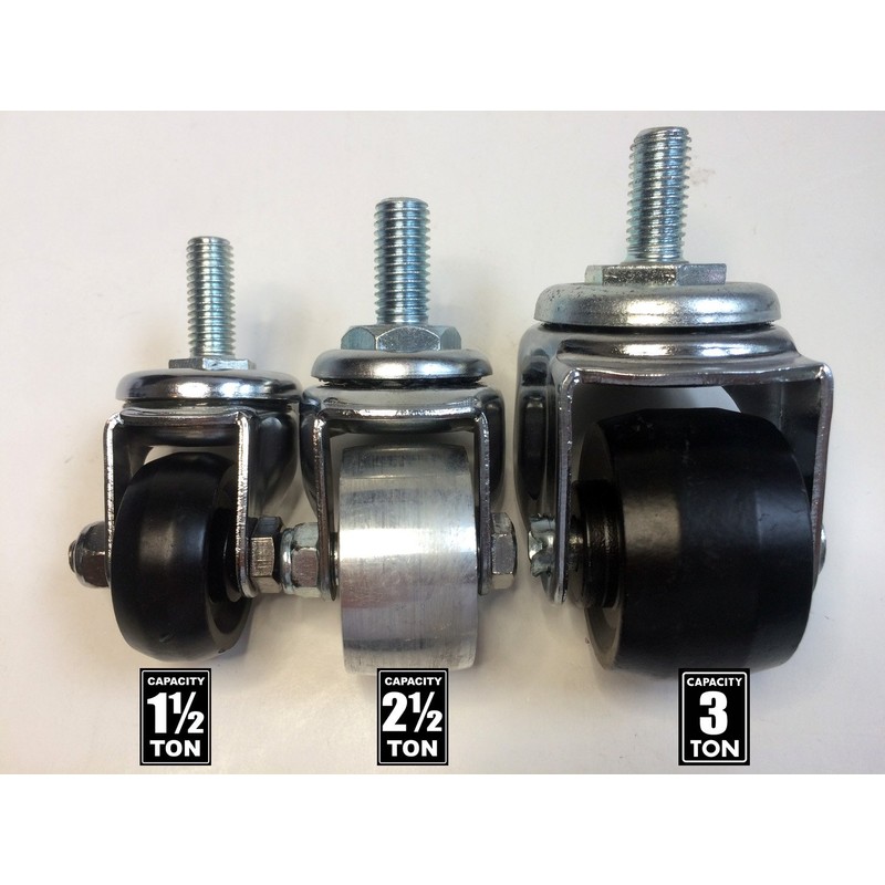 Aluminum Racing Floor Jack Casters, 3 Ton, 2 Piece Set,