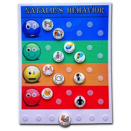 Kids Behavior Chart with 11 Movable Behaviors. “Grade” Your Child’s Behavior Throughout the Day. Each Behavior Token is Illustrated so Even Young Kids Can “Read” Them.