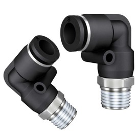NANLACH PNEUMATIC Male Elbow 6mm Tube OD xM5 Inch NPT Thread 90 Push to Connect Fittings PL-6-M5 (Pack of 5)