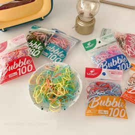 Simple Color Elastic Hair Ties (100P 1 Set) Children Ladies Girls Women Pretty Hair Elastics / 심플 컬러 고무줄 밴드 헤어 머리끈(100P 1set) 아동 숙녀 여자 여성 예쁜 헤어 고무줄