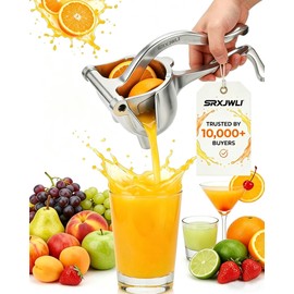 Hand Juicer Lemon Squeezer Press Manual Fruit Juice Metal Handheld Stainless Steel Cast Iron Citrus Ergonomic Tool Extractor Heavy Duty Large Capacity Effort Saving Easy Clean Kitchen Gadget