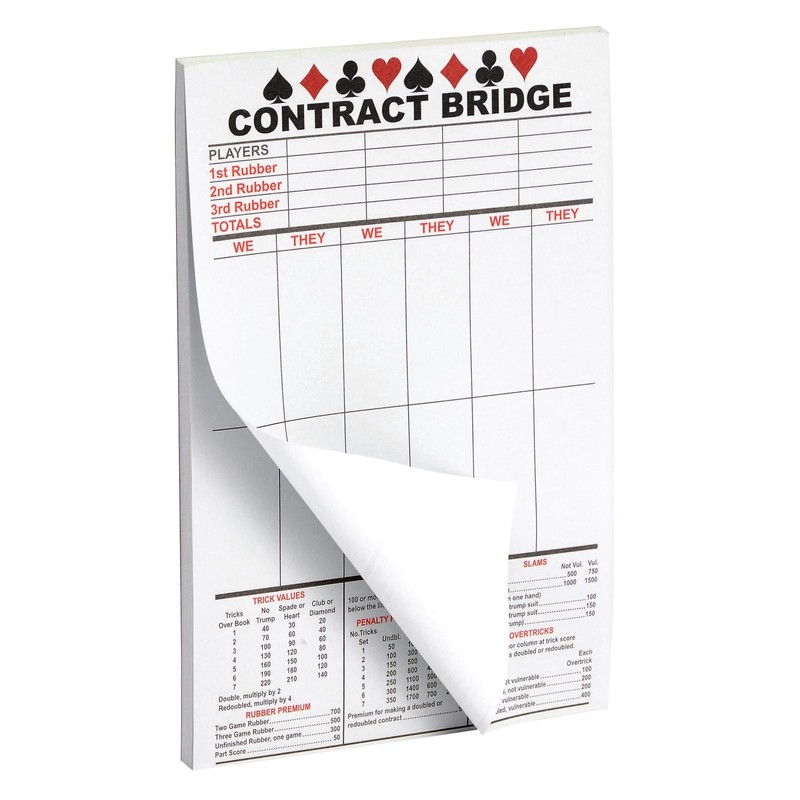 Best Paper Greetings Contract Bridge Score Pads with Scoring Rules