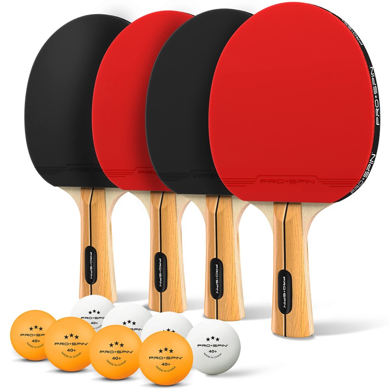 PRO-SPIN Ping Pong Paddles - High-Performance Set with Premium Table