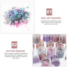 MAGICLULU DIY Manicure Sequins 20 Pack Nail Glitters Sugar Nails Glitter Charms Pretty Sequins for Art