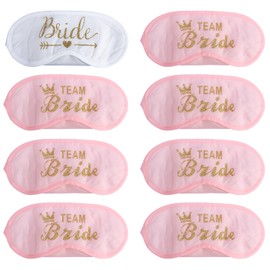 Tabanzhe 8PCS Bride Sleep Eye Masks-Team Bridesmaids Bachelorette Party Favors Soft Adjustable Sleeping Relaxing Mask for Weddings Engagement Hen Bridal Christmas Parties