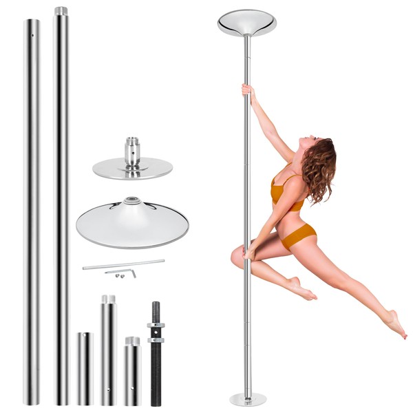 Nouva 45mm Professional Dance Pole, Spinning or Static Dancing Pole Set Kit Height Adjustable and Removable for Fitness Exercise Dance Home Pub Party Gym