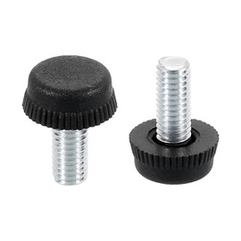 DTGN M6x10x15mm(DxLxOD) Screw on Furniture Glide Leveling Feet - 4Pack - Good for Furniture - Adjustable Thread Furniture Levelers - Black