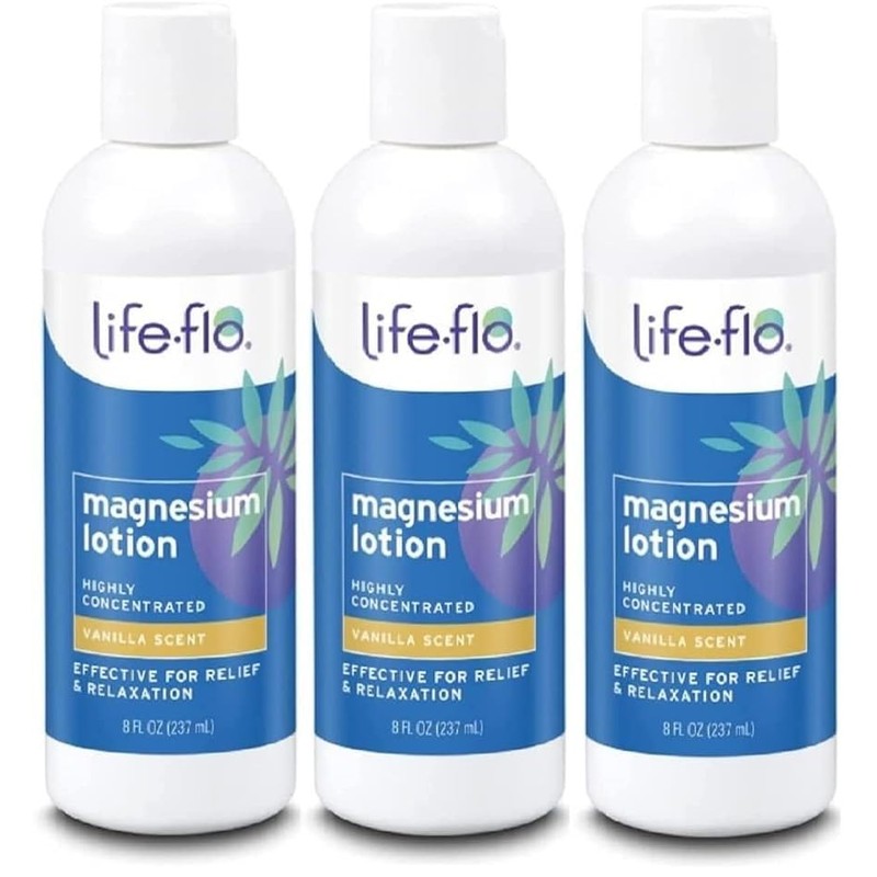 Loción de magnesio Life Flo (8oz) paquete de 3